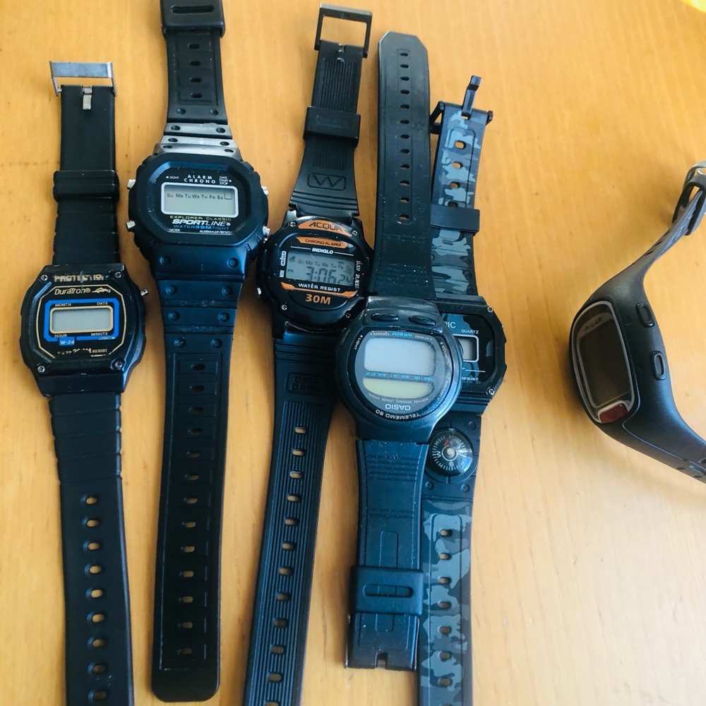 Casio Black and Gray Digital Smartwatches